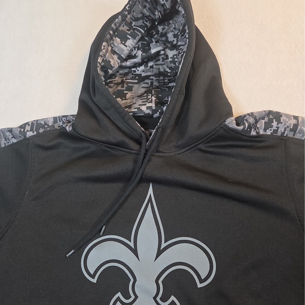 New Orleans Saints XL Hoodie Sweatshirt Zubaz NFL Team Black Gray Digital Camo - Picture 3 of 9
